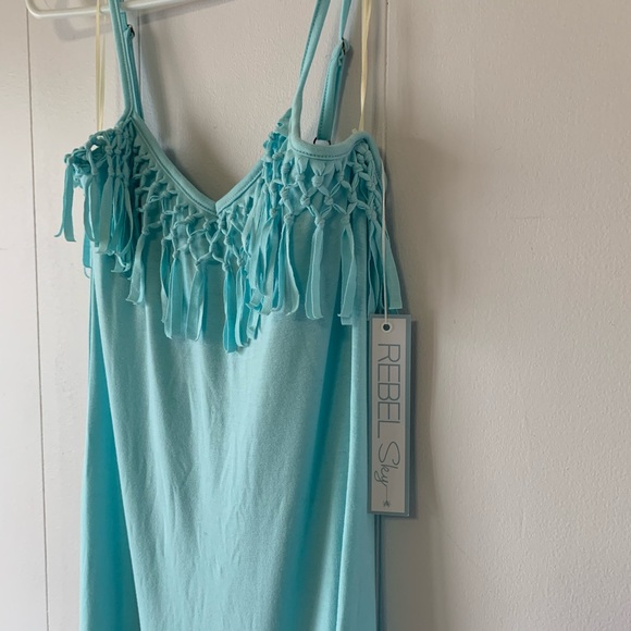 Rebel Sky Bliss Spaghetti Strap Fringe Maxi Dress - Picture 5 of 8